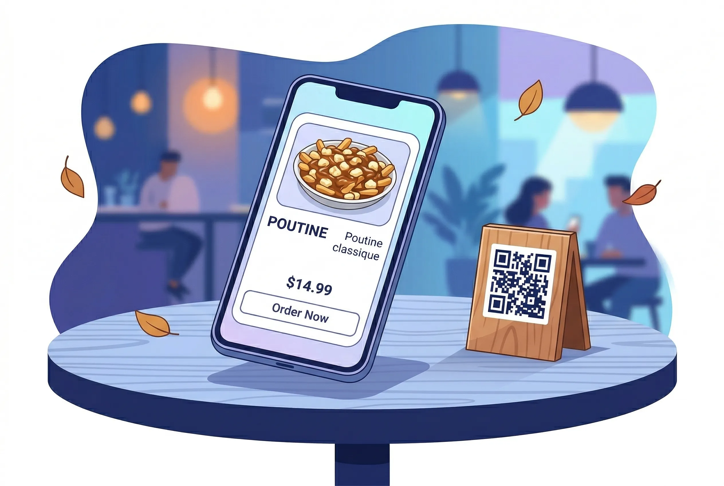 Bilingual English/French digital menu on smartphone